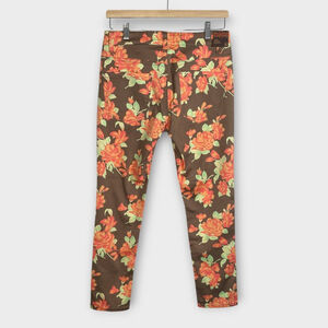 Liverpool Abby Ankle Skinny Pants Jeans 6 Floral Latte Casual Travel NEW